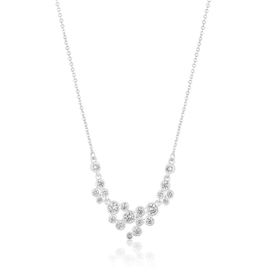 Sterling Silver Zirconia Bezel Set Bubble Necklet