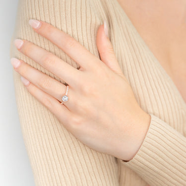 Sterling Silver and Rose Gold Plated Zirconia Ring *No Resize