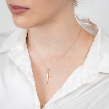 Sterling Silver Plain Cross 25mm Religious Pendant