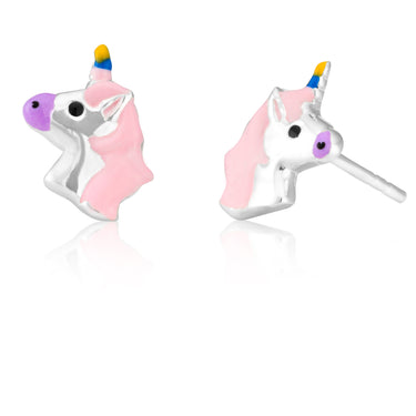Sterling Silver Unicorn Head Studs