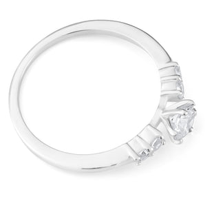 Sterling Silver Fancy x5 Zirconia Claw Ring