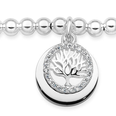 Sterling Silver Tree Of Life Charm 19cm Ball Bracelet