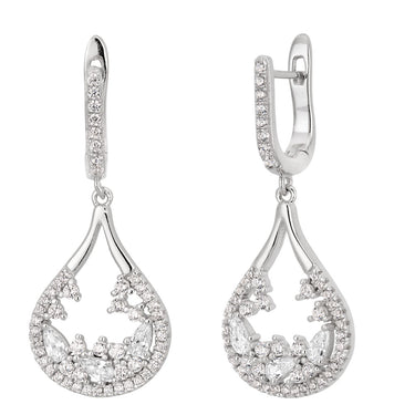 Sterling Silver Zirconia Fancy Drop Earrings