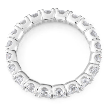 Sterling Silver Round Zirconia Wrap-Around Ring   *NO RESIZE*