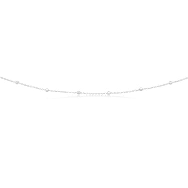 Sterling Silver 41cm + 8cm Extender Alternate Ball and Chain Necklet