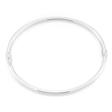 Sterling Silver Plain Oval Hinged Bangle