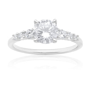 Sterling Silver Cubic Zirconia Round Ring