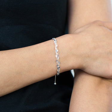 Sterling Silver 21cm Multi Chain Fancy Slider Bracelet