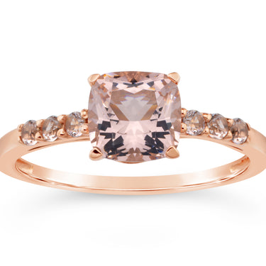 Sterling Silver Simulated Morganite and Zirconia Ring