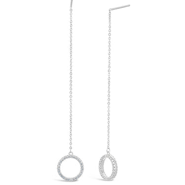 Sterling Silver Zirconia Circle of Life Drop Earrings