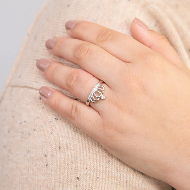 Sterling Silver Zirconia Crown Ring