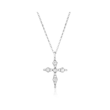 Georgini Sterling Silver Zirconia Cross Pendant On Chain