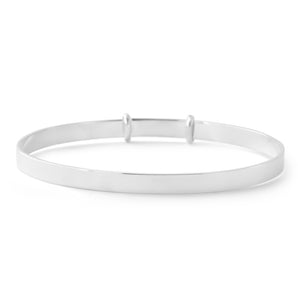 Sterling Silver 50mm Plain Expandable Baby Bangle