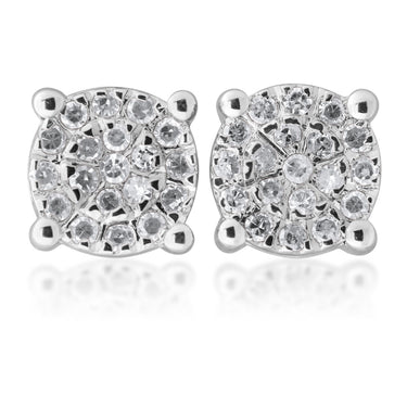 "2 Carat Look" Diamond Stud Earrings 0.20 Carat with Brilliant Cut Diamonds