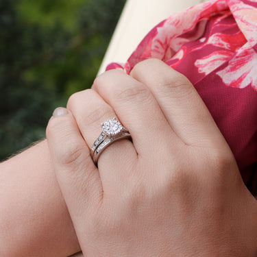 Sterling Silver 1/3 Carat Diamond Bridal Ring Set