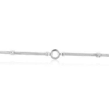 Sterling Silver Double Snake and Disc Bracelet