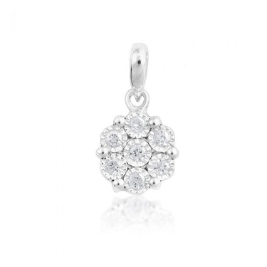 Sterling Silver Diamond  Pendant on 46cm Chain