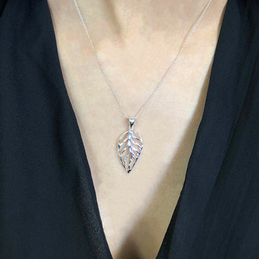 Sterling Silver Open Leaf Pendant