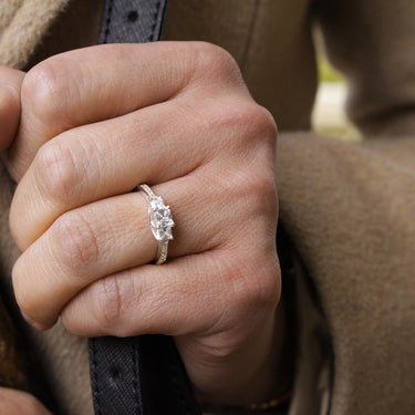 Sterling Silver Zirconia Princess Cut Trilogy Ring
