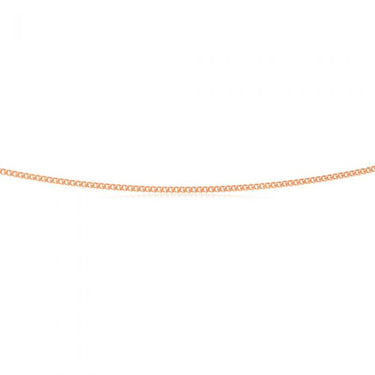 Sterling Silver Rose Plated 45cm Curb Dicut Chain