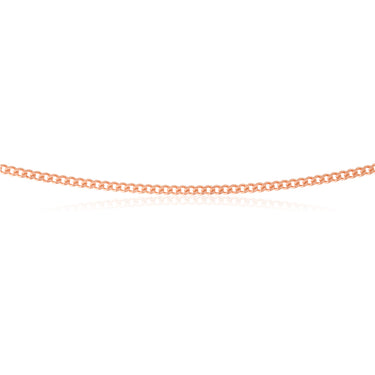 Sterling Silver Rose Plated 60 Gauge 50cm Curb Dicut Chain
