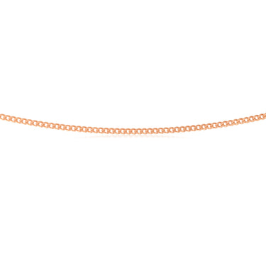Sterling Silver Rose Plated 60 Gauge 55cm Curb Dicut Chain