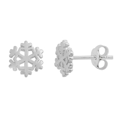 Sterling Silver Snowflake Stud Earrings