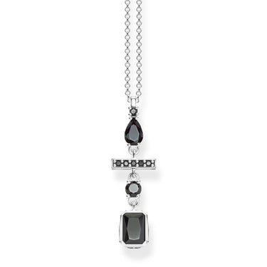 Sterling Silver Thomas Sabo Magic Black Zirconia Deco Pendant with Chain
