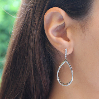 Sterling Silver 1x Diamond and Zirconia Stud Drop Earrings