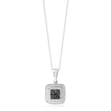 Silver 1/3 Carat Black Diamond Pendant