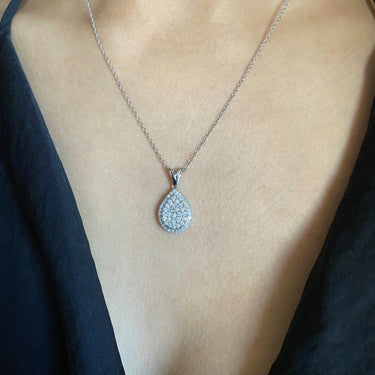Silver 1/2 Carat Pendant with 52 Brilliant Diamonds on 45cm Chain