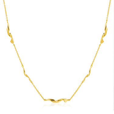 Ania Haie Gold Plated Sterling Silver Twister Helix 38cm Necklace