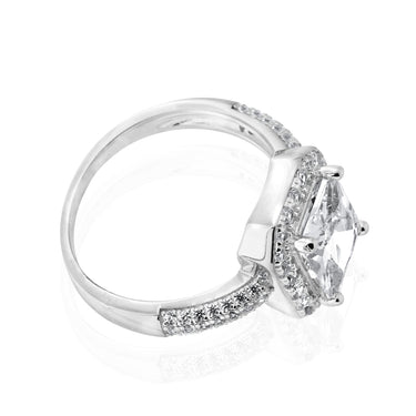 Sterling Silver Cubic Zirconia Stone Ring