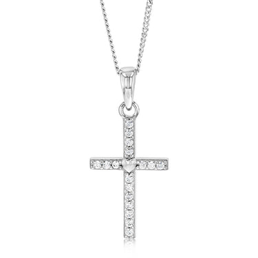 Sterling Silver Zirconia Cross Pendant