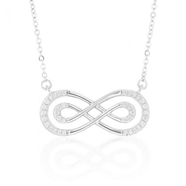 Sterling Silver Zirconia Fancy Infinity Pendant