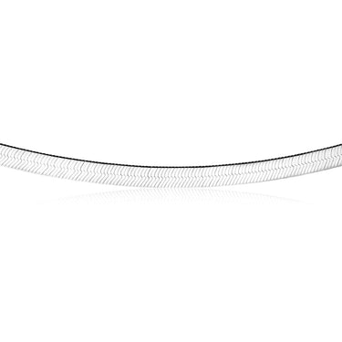 Sterling Silver 3mm Wide 45cm Flat Herringbone Necklet