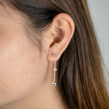 Sterling Silver Multi Ball Drop Earrings