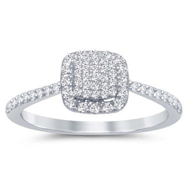 Silver 1/4 Carat Luminesce Laboratory Grown Ring with 57 Diamonds