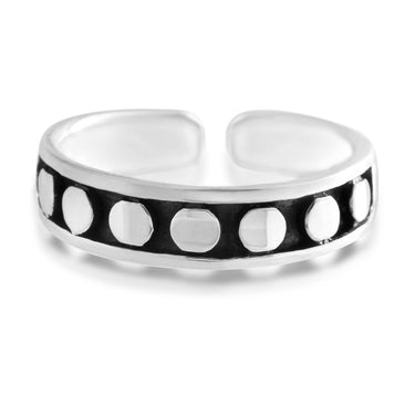 Sterling Silver Toe Ring Dots Oxidised