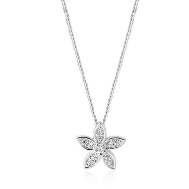Sterling Silver Zirconia Flower Pendant