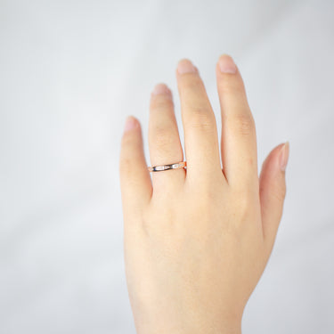 Sterling Silver Rose Plated Zirconia Claw Set Fancy Band