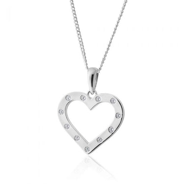 Sterling Silver Zirconia Heart Pendant