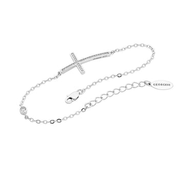 Georgini Sterling Silver Zirconia Cross Braclet