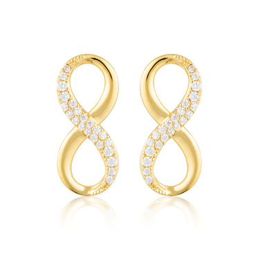 Georgini Gold Plated Sterling SilverZirconia Forever Infinity Earrings