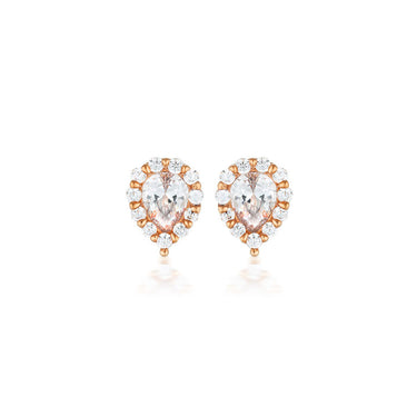 Georgini Rose Gold Plated Sterling Silver Zirconia Monaco Stud Earrings