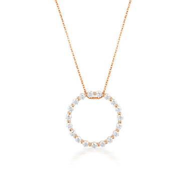 Georgini Rose Gold Plated Sterling Silver Zirconia Circle Of Life Pendant On Chain