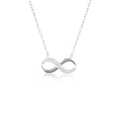 Georgini Sterling Silver Zirconia Forever Infinity Pendant On Chain