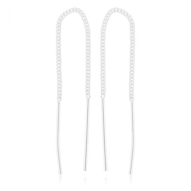 Sterling Silver Bar Drop Threader Earrings