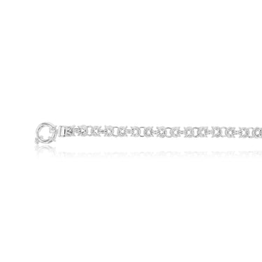 Sterling Silver 46cm Fancy Patterned Boltring Chain