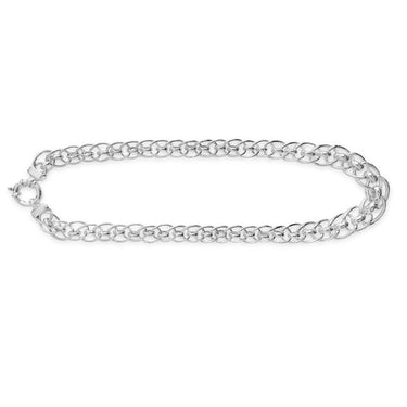 Sterling Silver 46cm Fancy Roller Link Boltring Chain